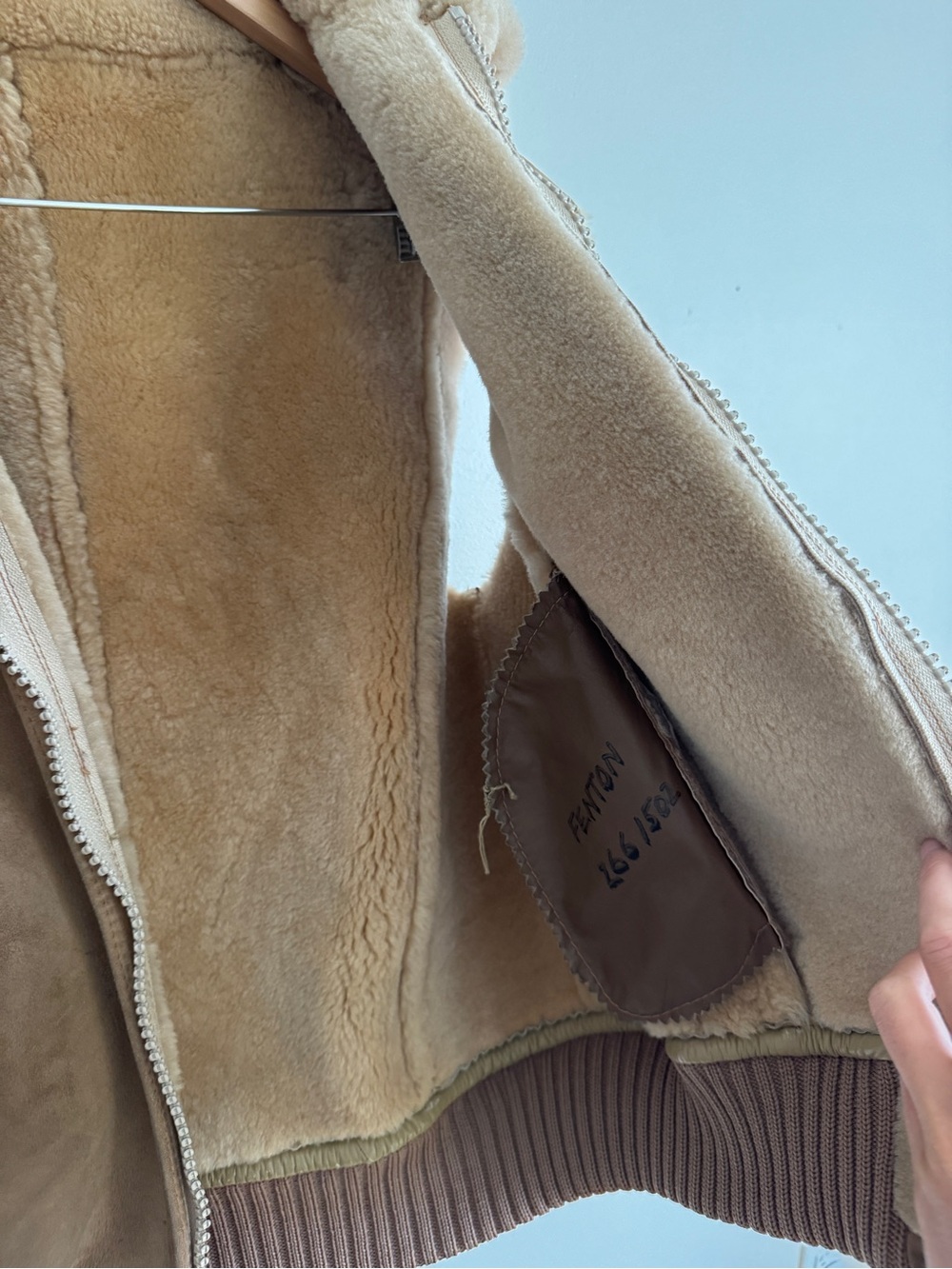 Brown Shearling-Lined Suede Vest - Picture 5 of 7